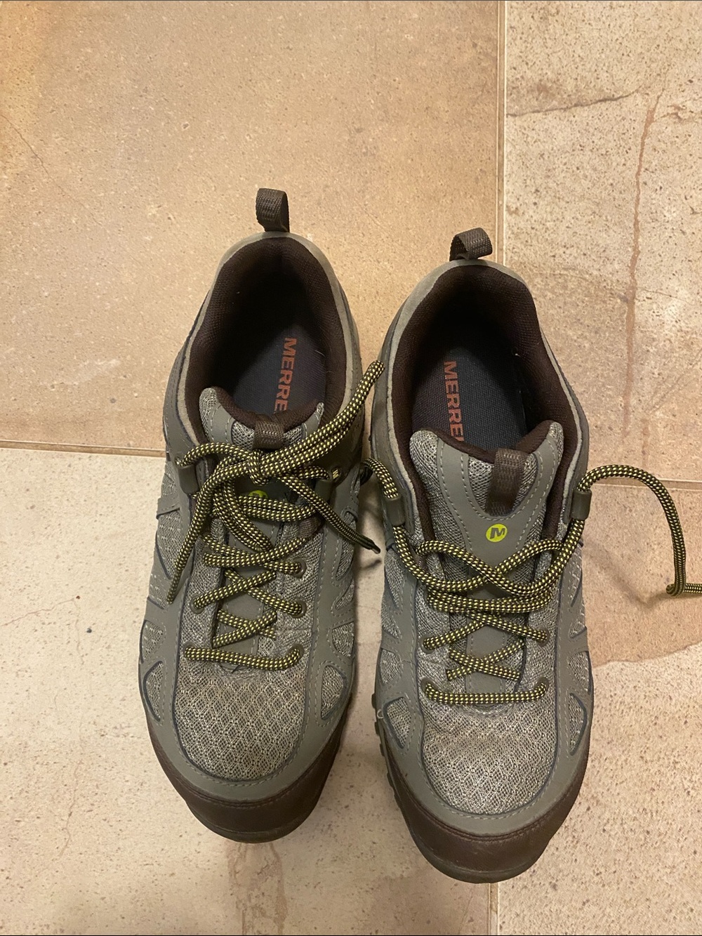 Merrell Men's Olive Gray Hiking Sneakers